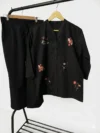 Noir V Embroidered Coord Set